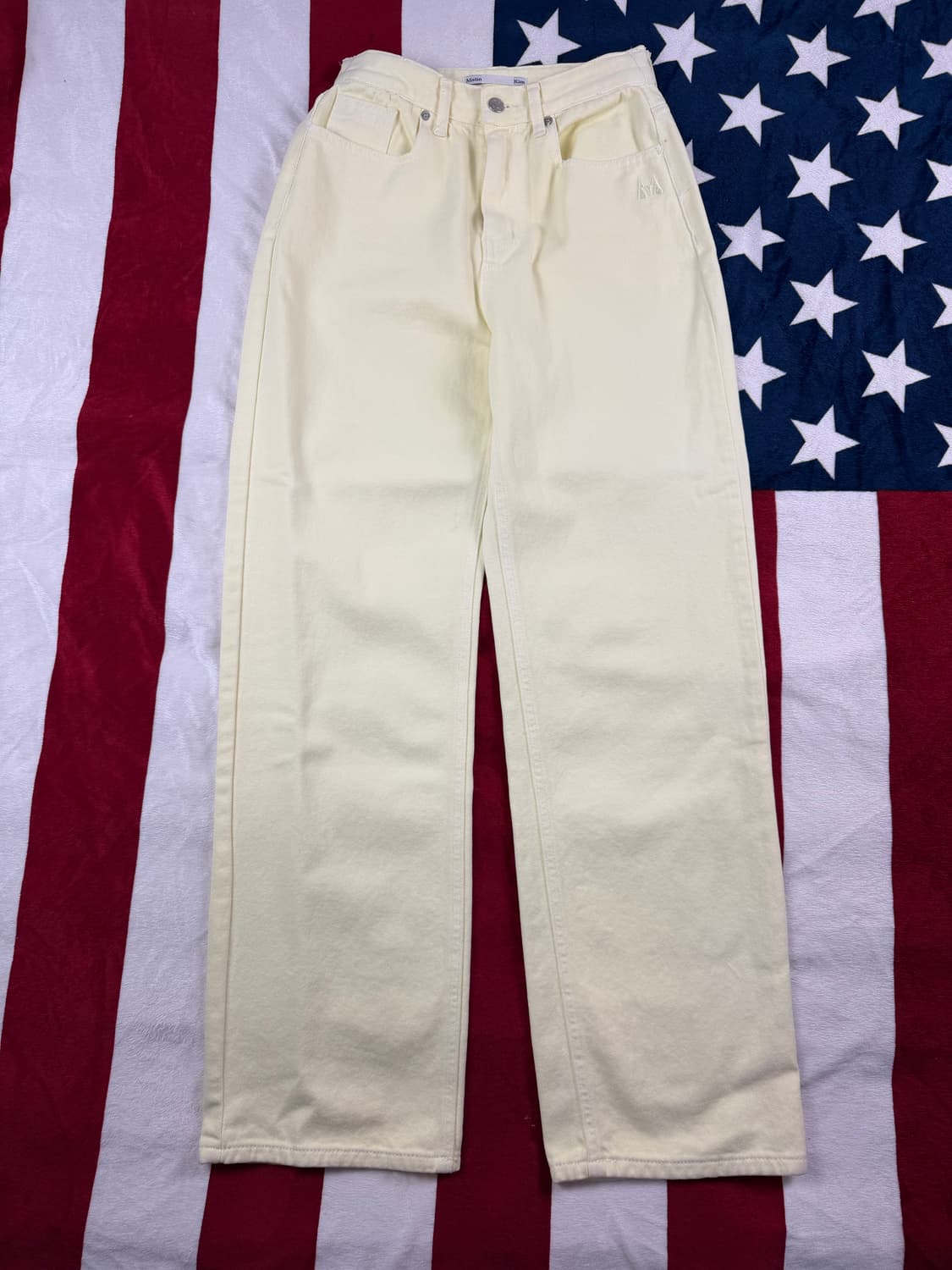 마틴킴 크림 로고 데님 S ✨ 상태 좋음 상품이미지1