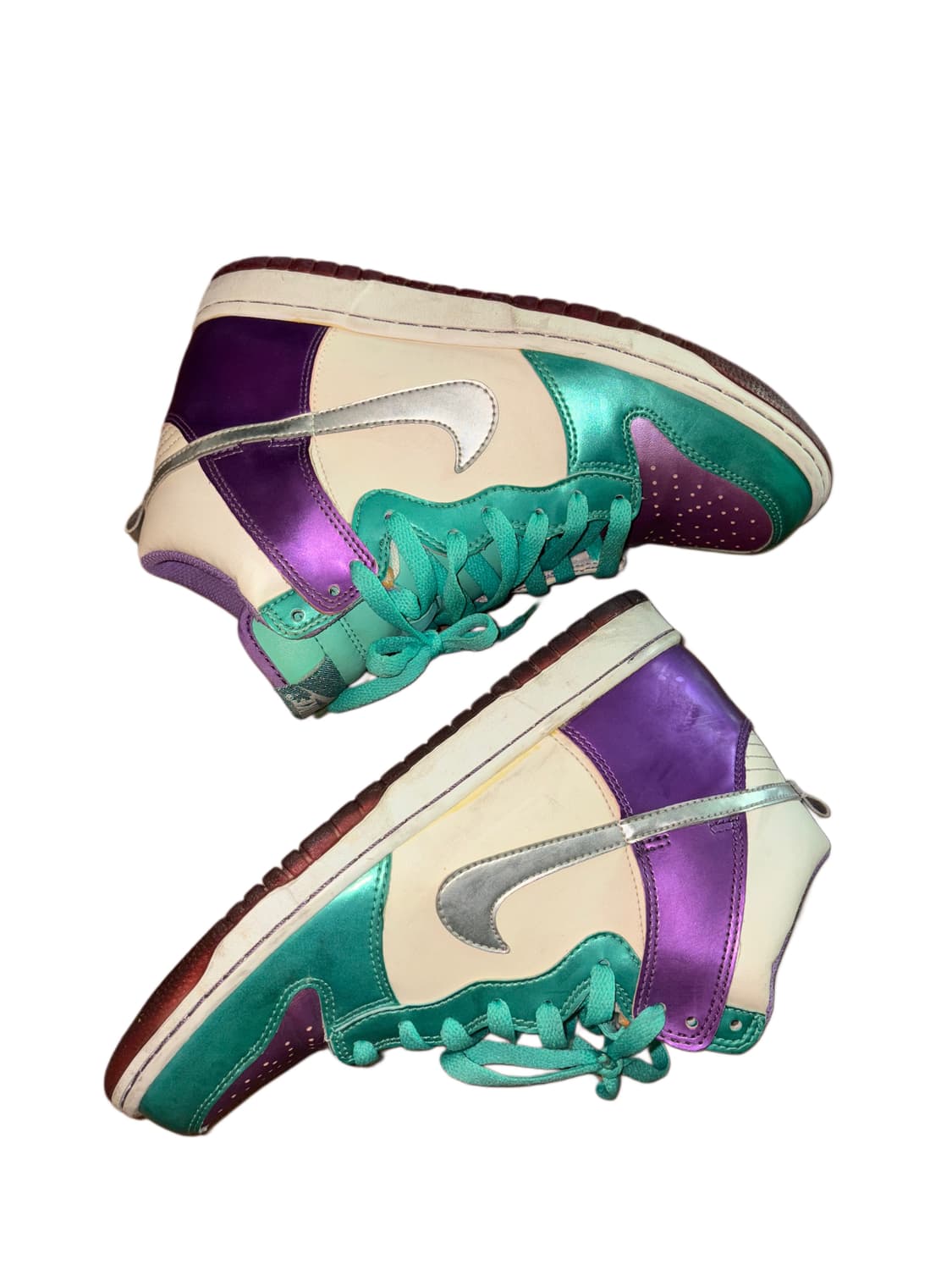 나이키 덩크 하이 메탈릭 화이트 퍼플 쿨민트 상품이미지4