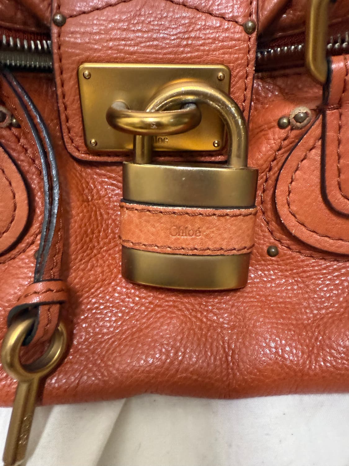 끌로에 패딩턴백 오렌지 브라운 상품이미지4