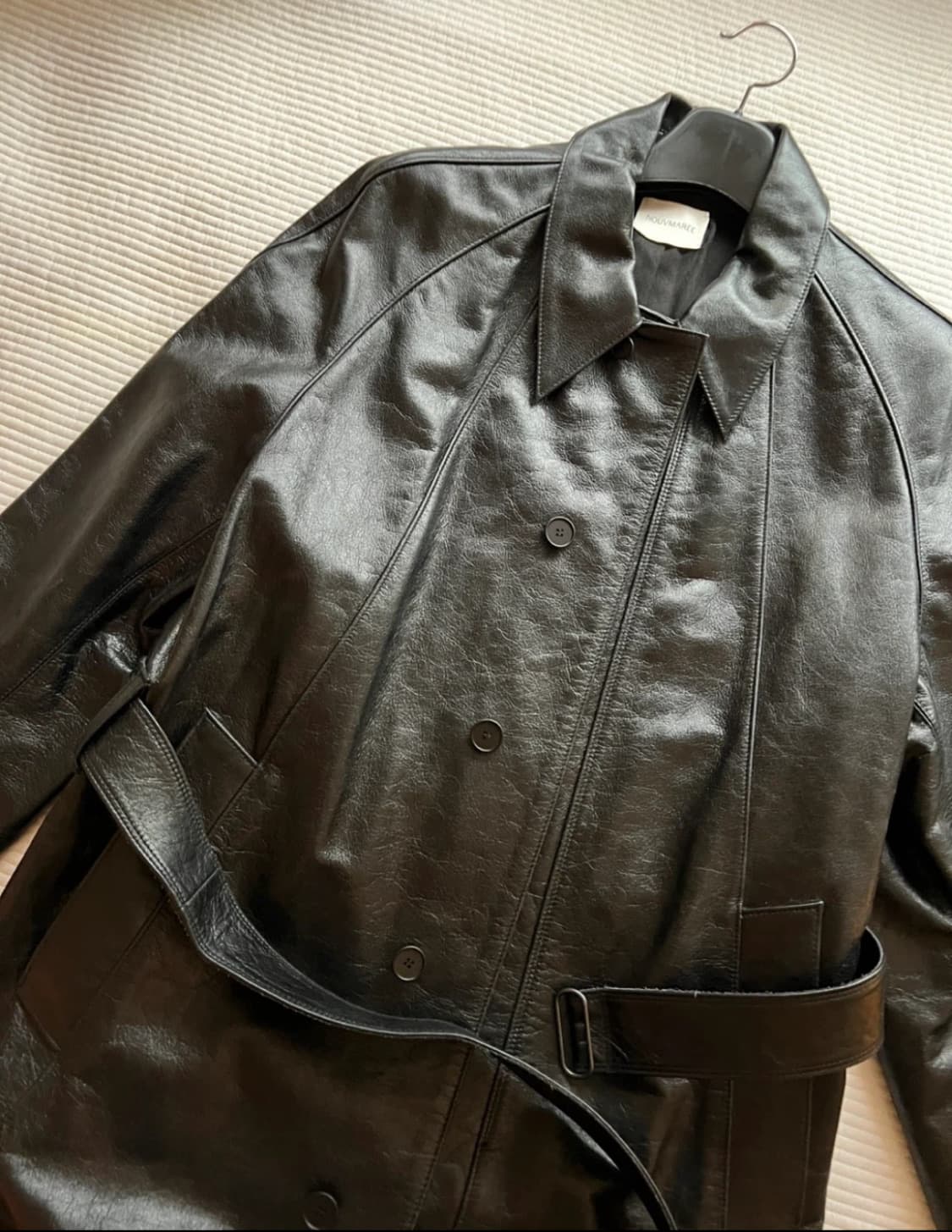 [누마레/EE] 레더 벨티드 트렌치코트 / m size 상품이미지1