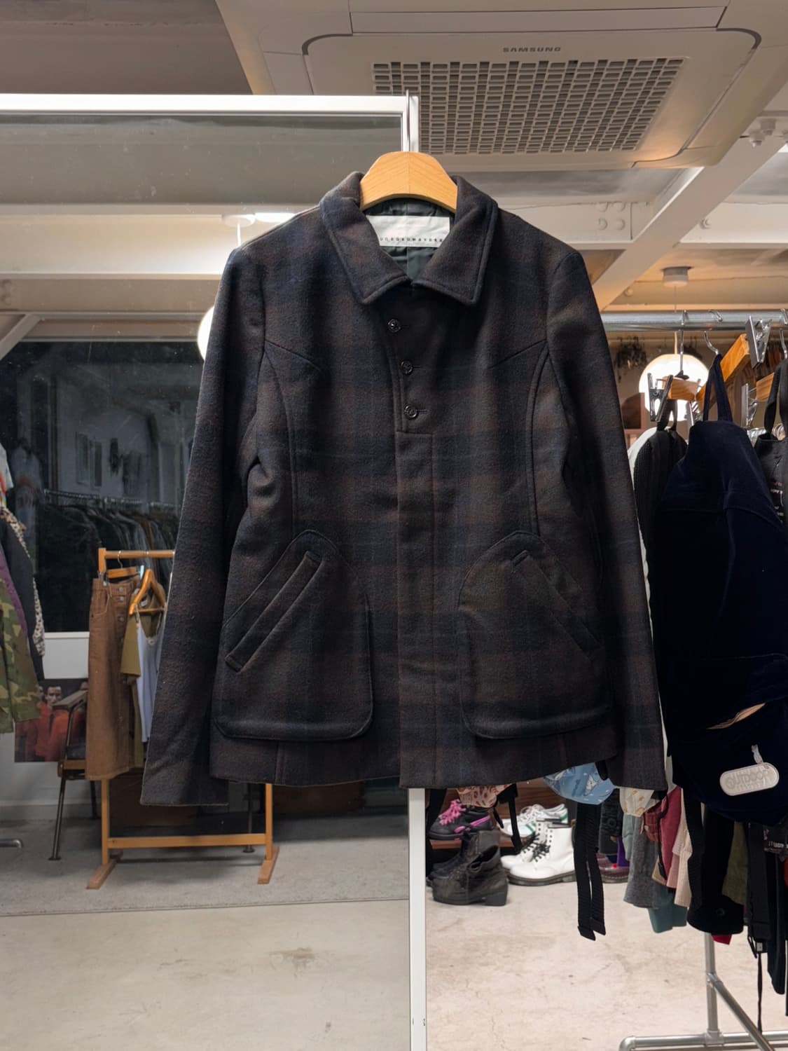 스나오 쿠와하라 체크 울자켓 상품이미지1