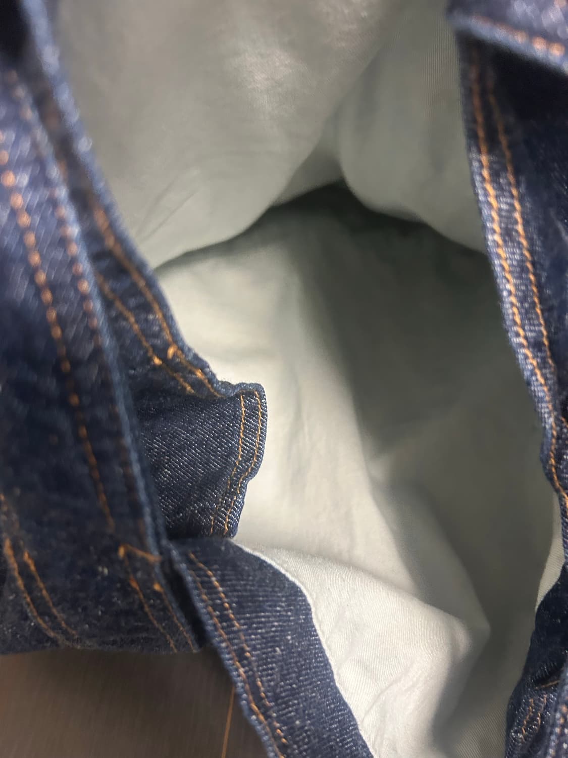 베이스레인지 인디고 데님 에코백 가방 상품이미지3