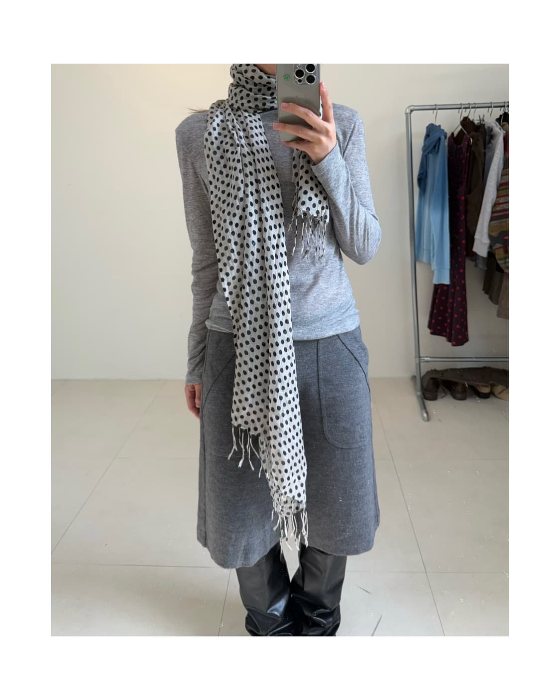빈티지 도트 머플러 상품이미지5
