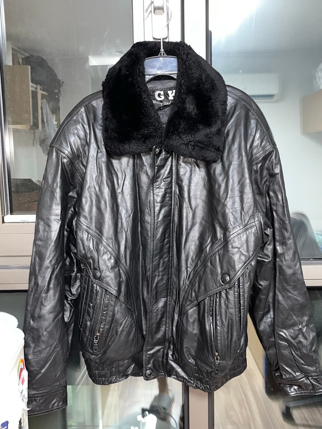 빈티지 양가죽 레더자켓 퍼 탈부착 가능 상품이미지1