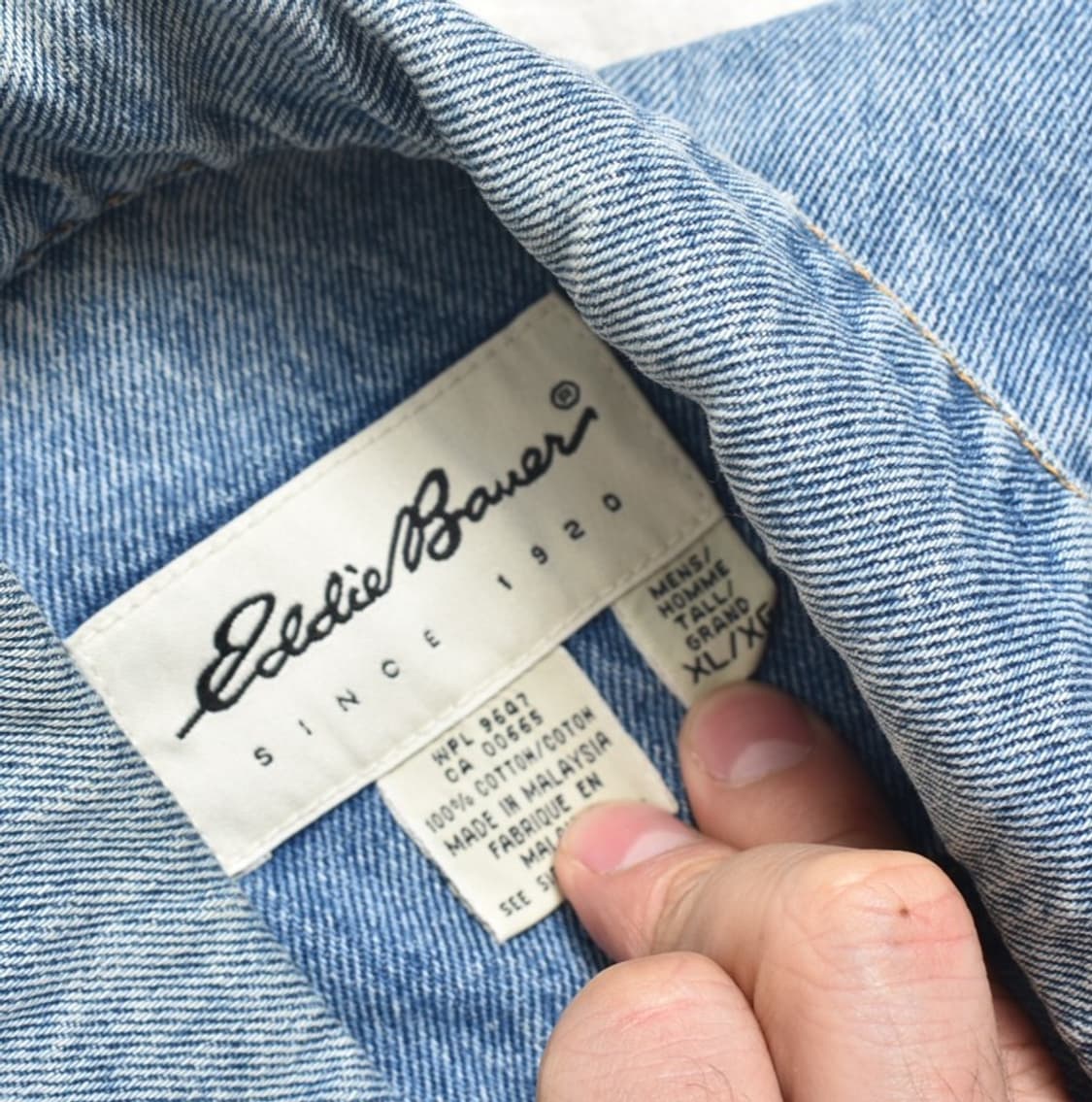 90S 에디바우어 빅사이즈 오버핏 데님 트러커 청자켓 N1019 상품이미지10