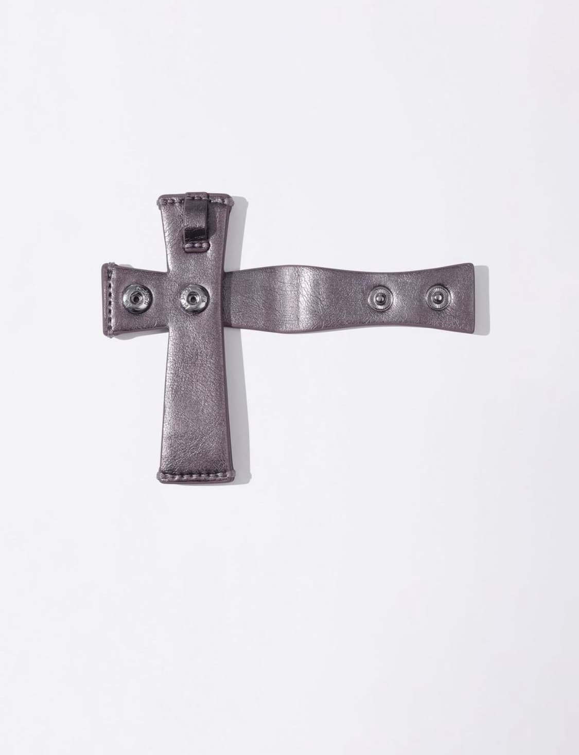 Cross Strap Layered Wallet Metal Purple 상품이미지3