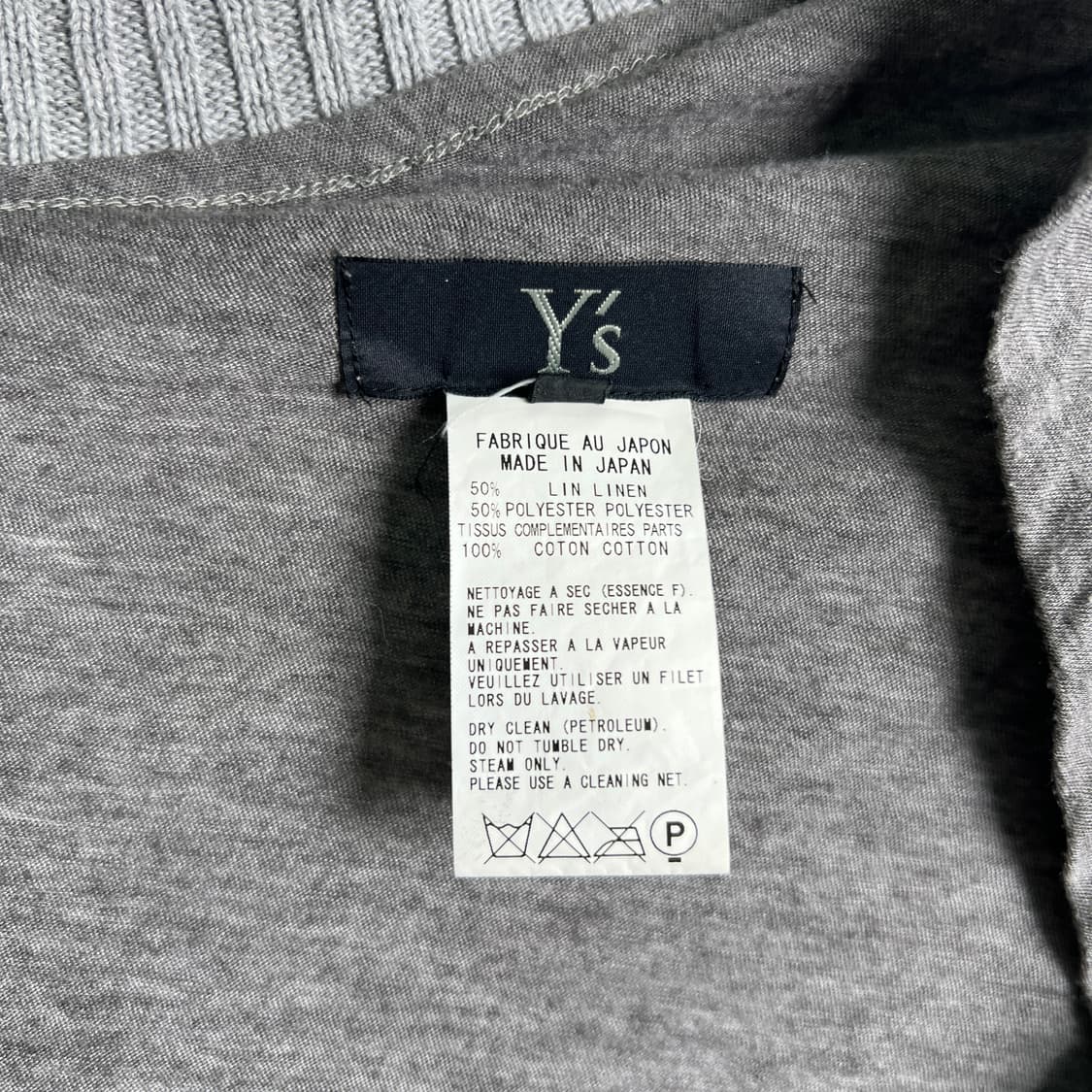 15ss 요지야마모토 비대칭 도킹 린넨 혼방 반팔 티셔츠  상품이미지4
