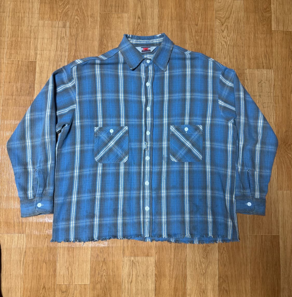 세인트 미카엘 체크 플란넬 셔츠 블루 옐로우 - 23AW 상품이미지1