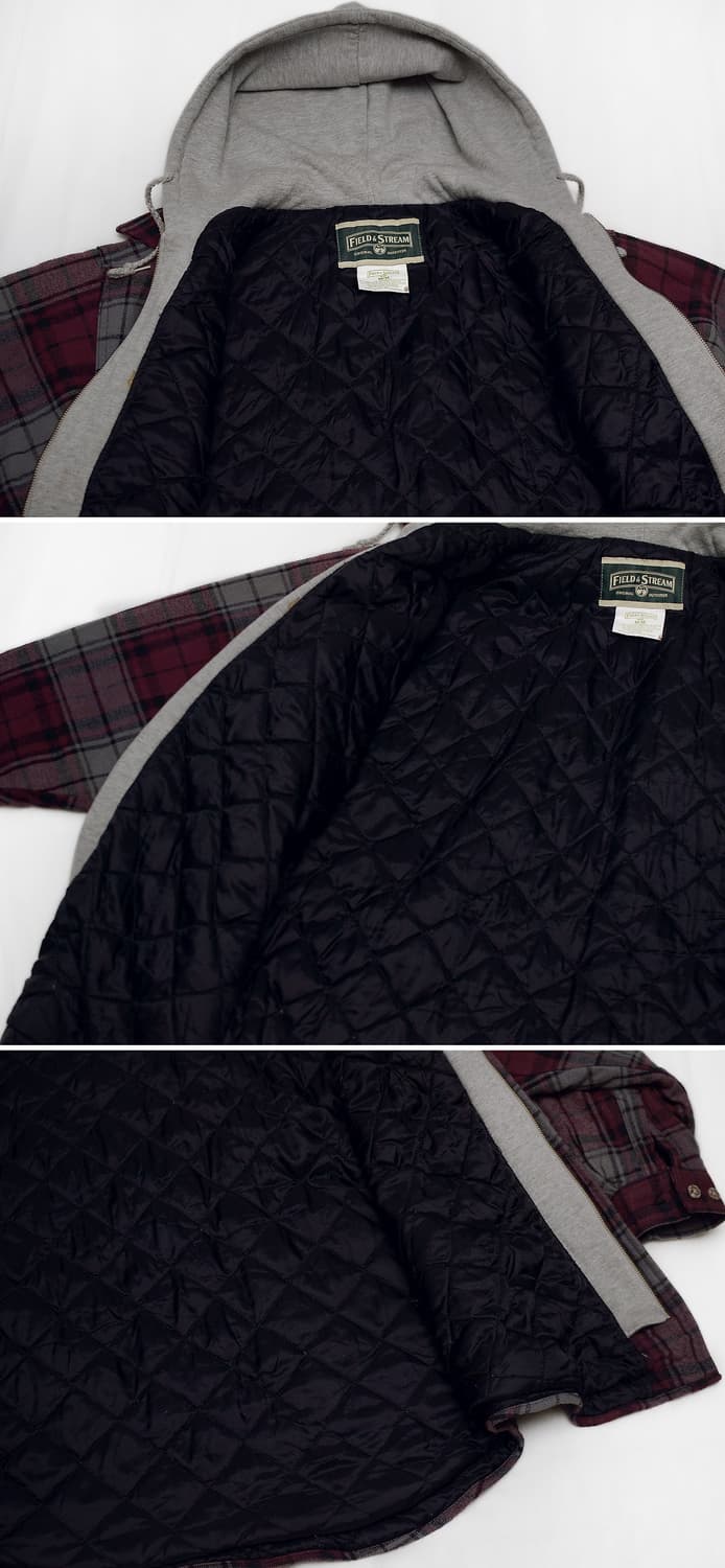 필드 앤 스트림 집업 후드 플란넬 체크 셔츠 패딩 자켓 (105+) 상품이미지7