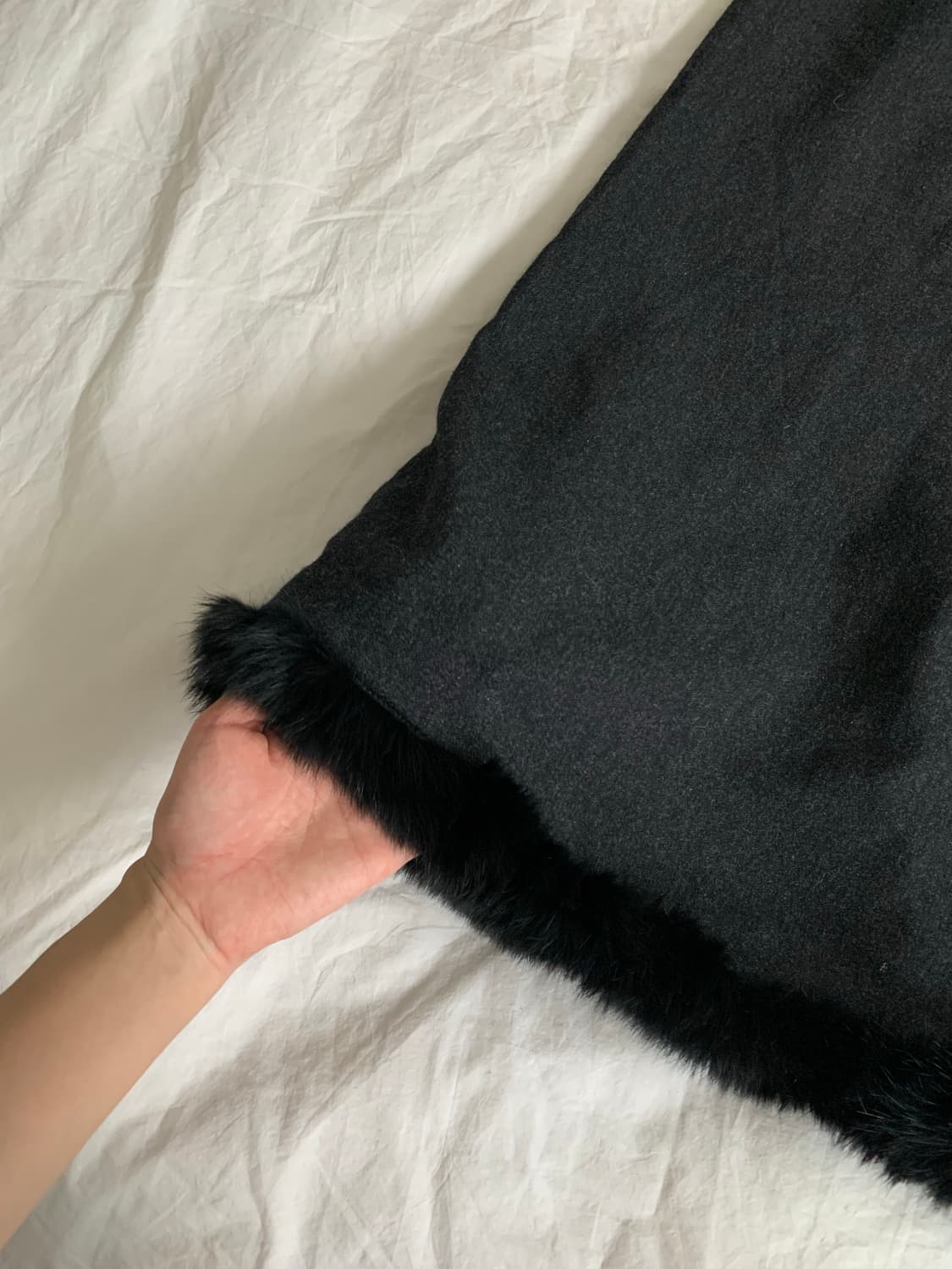 차콜 퍼 스커트 상품이미지2