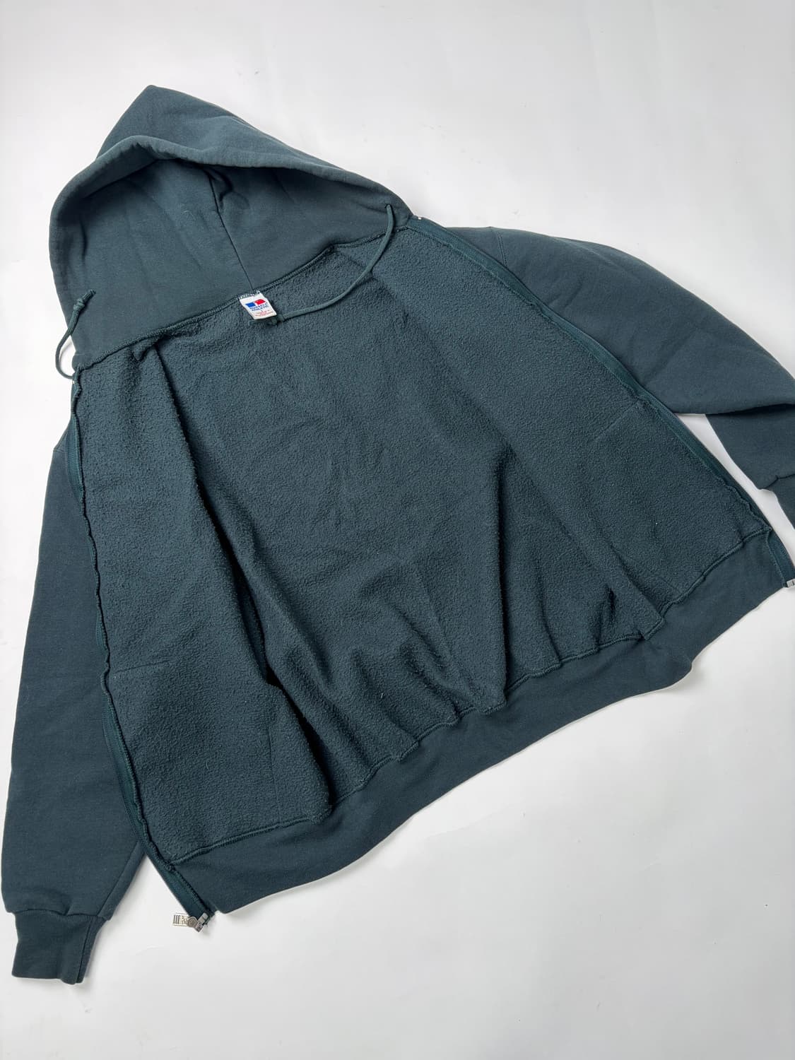 90s Russell Zip Up Hoodie (sage green) 상품이미지7