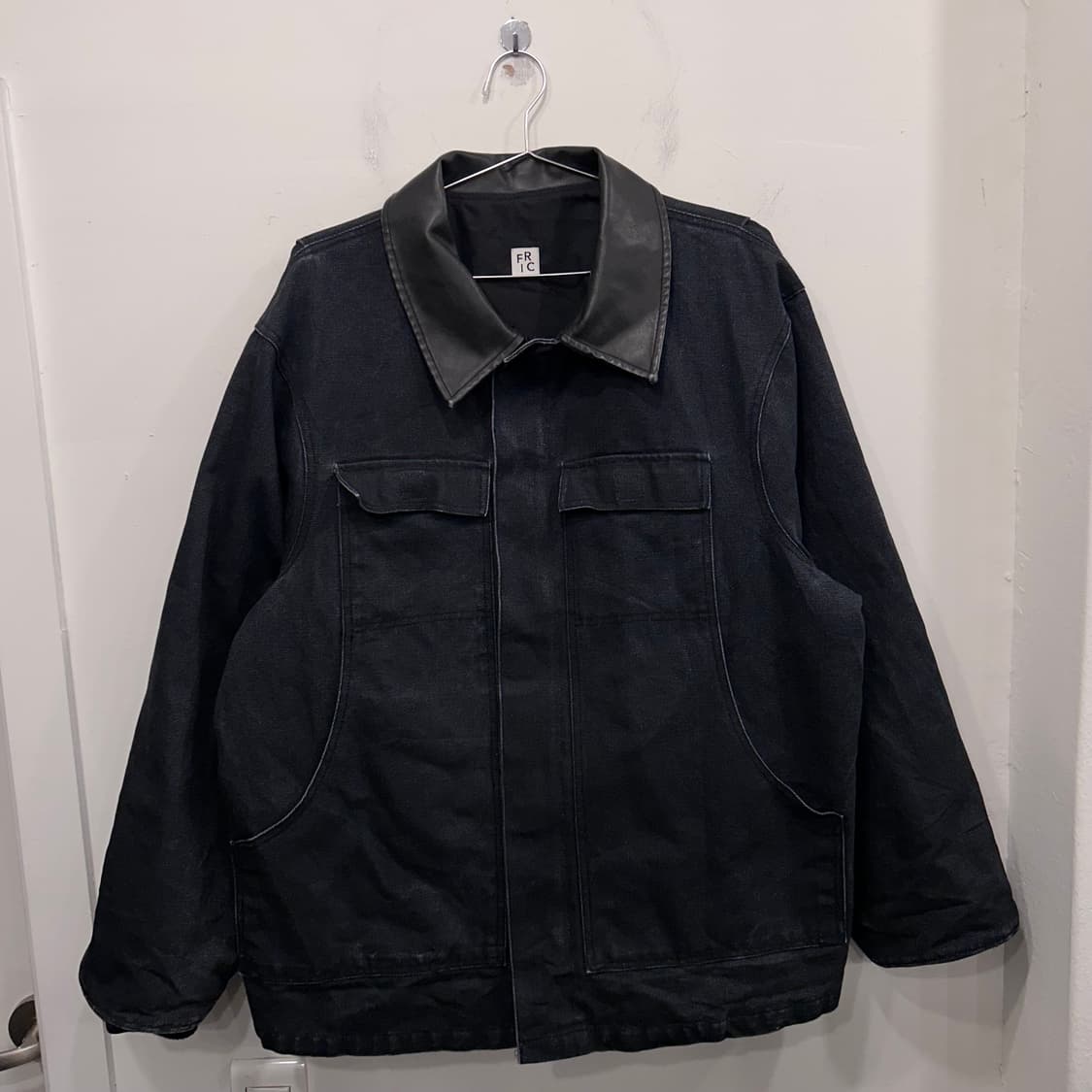 FRIC 레더카라 셀비지 데님 오버핏 워크자켓 상품이미지2