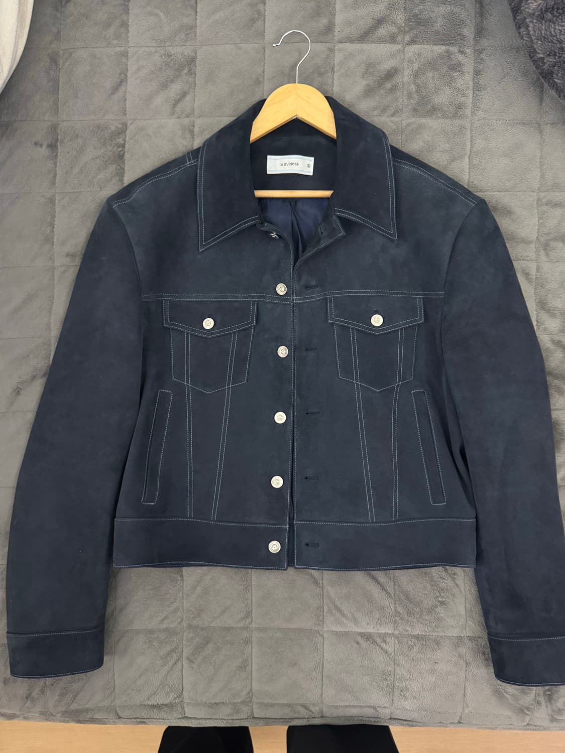 웨이비니스 스웨이드 그래파이트 네이비 자켓 (2) 상품이미지1