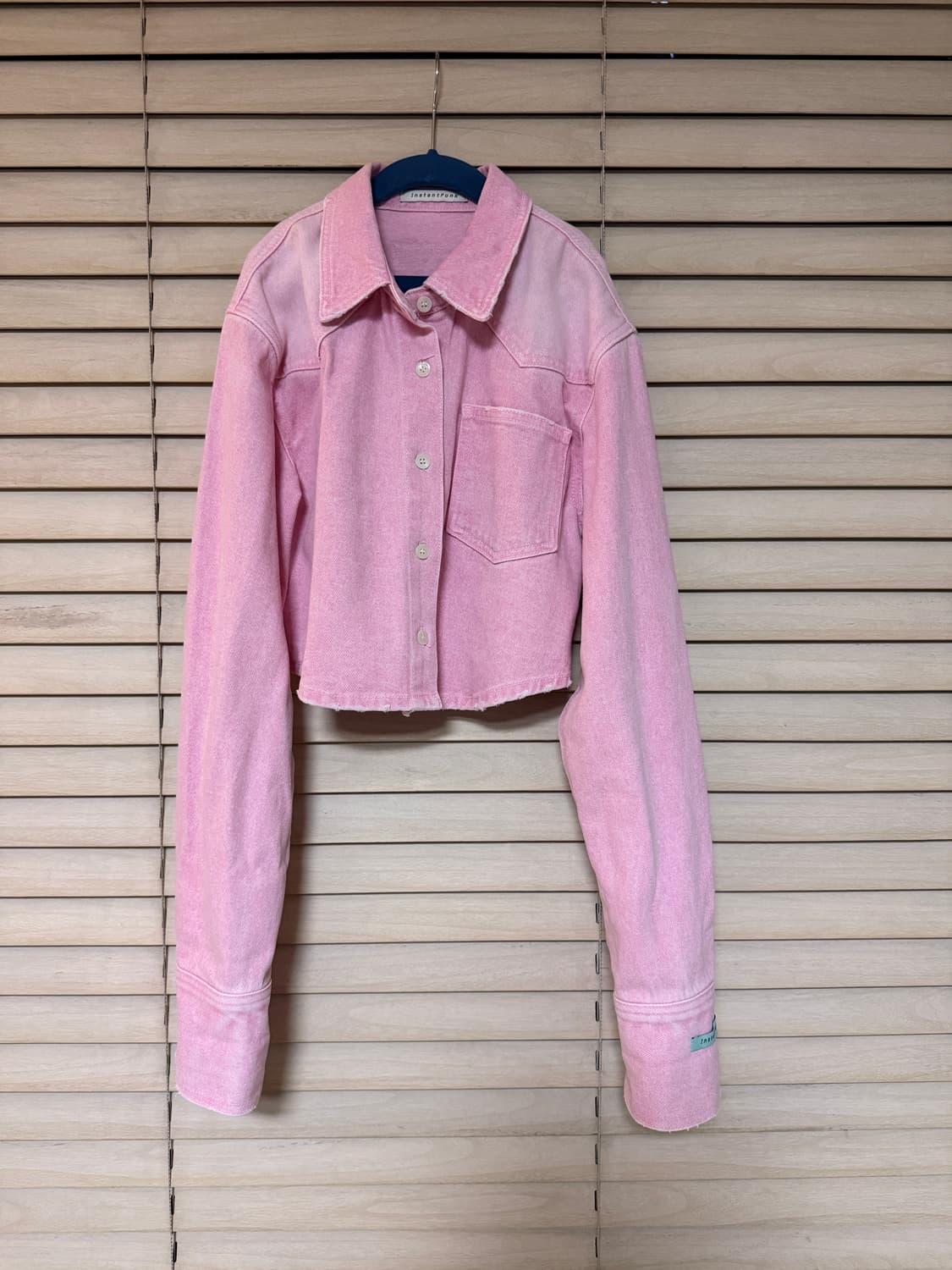 InstantFunk crop denim jacket(pink) 상품이미지1
