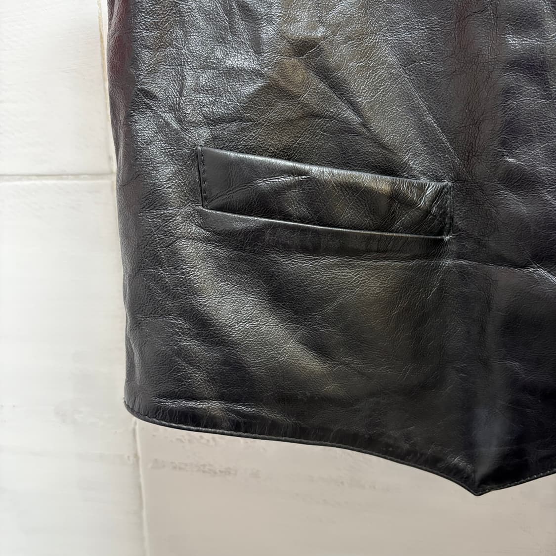 블랙 소가죽 레더 버클 베스트  상품이미지2