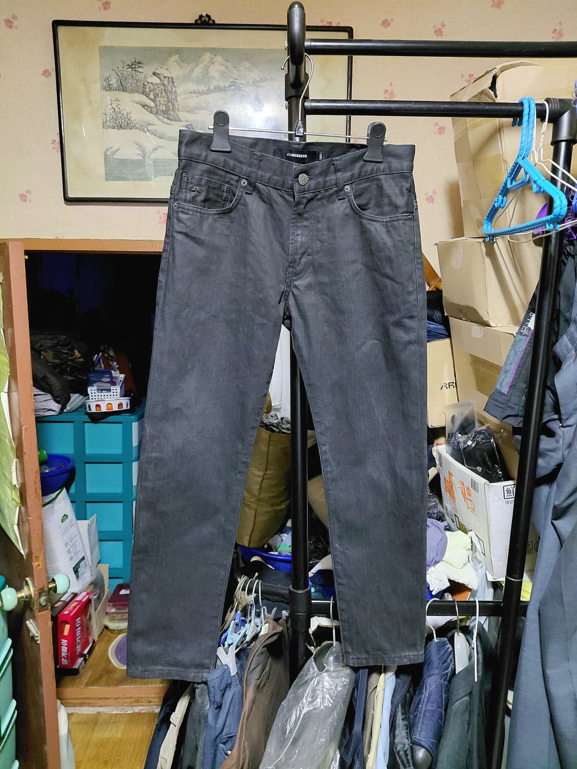 [제이린드버그]슬림핏 워시블랙 데님 청바지 29사이즈 상품이미지1