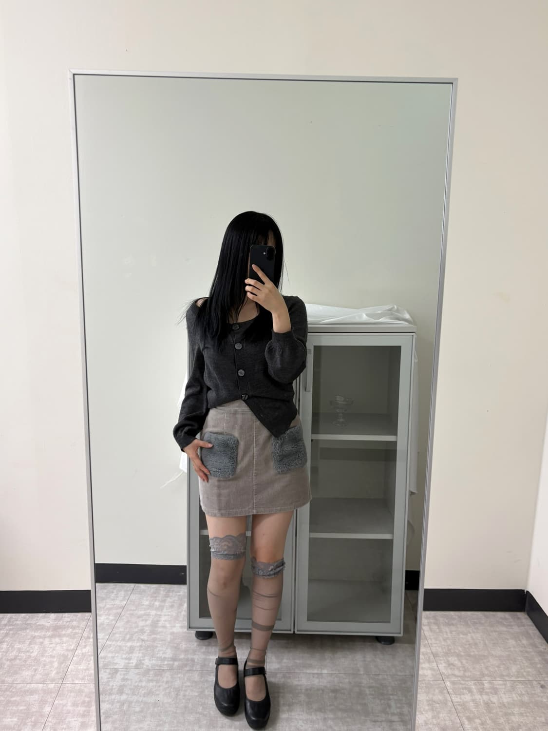 corduroy fur pocket skirt 상품이미지3
