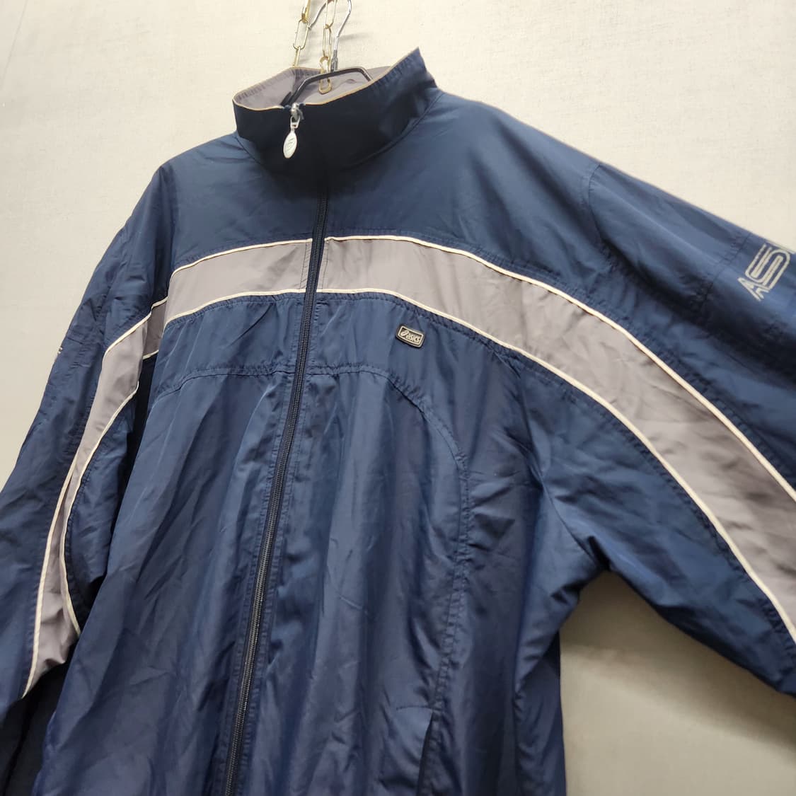 올드스쿨 아식스 로고/사이드 바람막이 자켓 3XL 상품이미지4