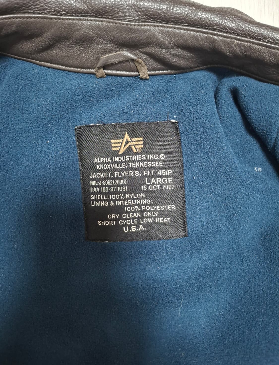 알파인더스트리 cwu-45p 레더카라 자켓 상품이미지4