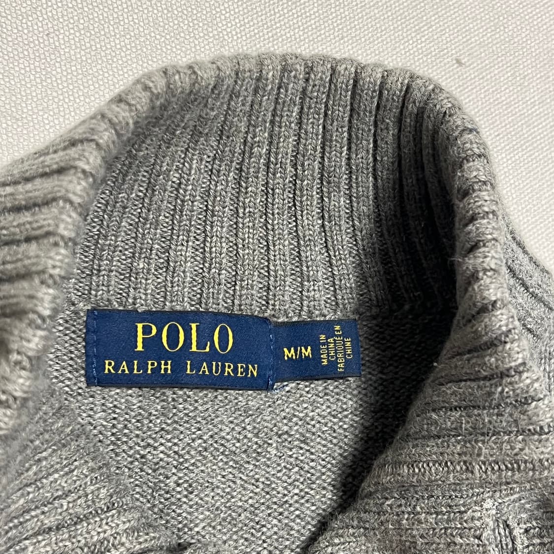 M 폴로랄프로렌 그린 포니 버튼 터틀넥 그레이 코튼 니트 상품이미지4