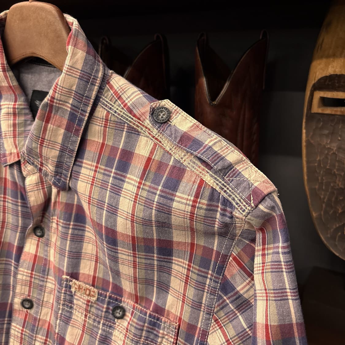 할리데이비슨 멀티 타탄체크 코튼패치 워크셔츠 N1160 상품이미지8