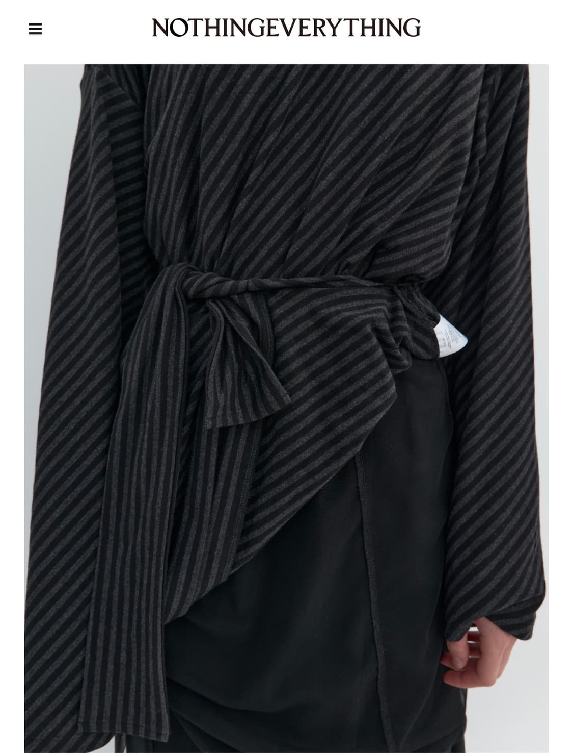 낫띵에브리띵 DIAGONAL STRIPE DETAIL TOP 상품이미지2