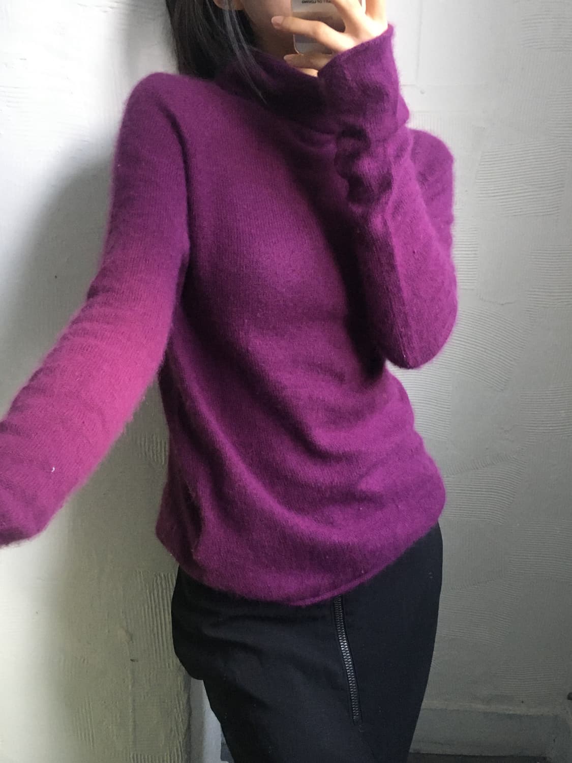 Y’s 요지야마모토 퍼플 터틀넥 니트 상품이미지4