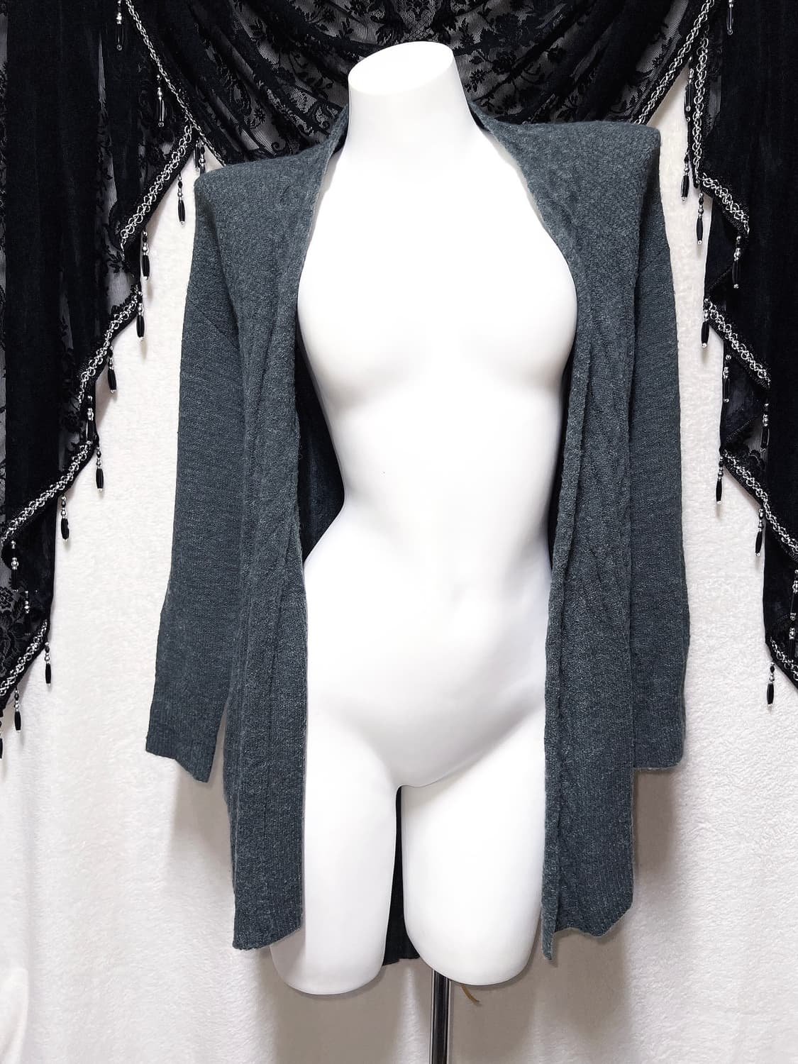 페어리 그런지 꽈배기 니트가디건 로브 핀터 모리 너드 오리엔탈 펑크 상품이미지5