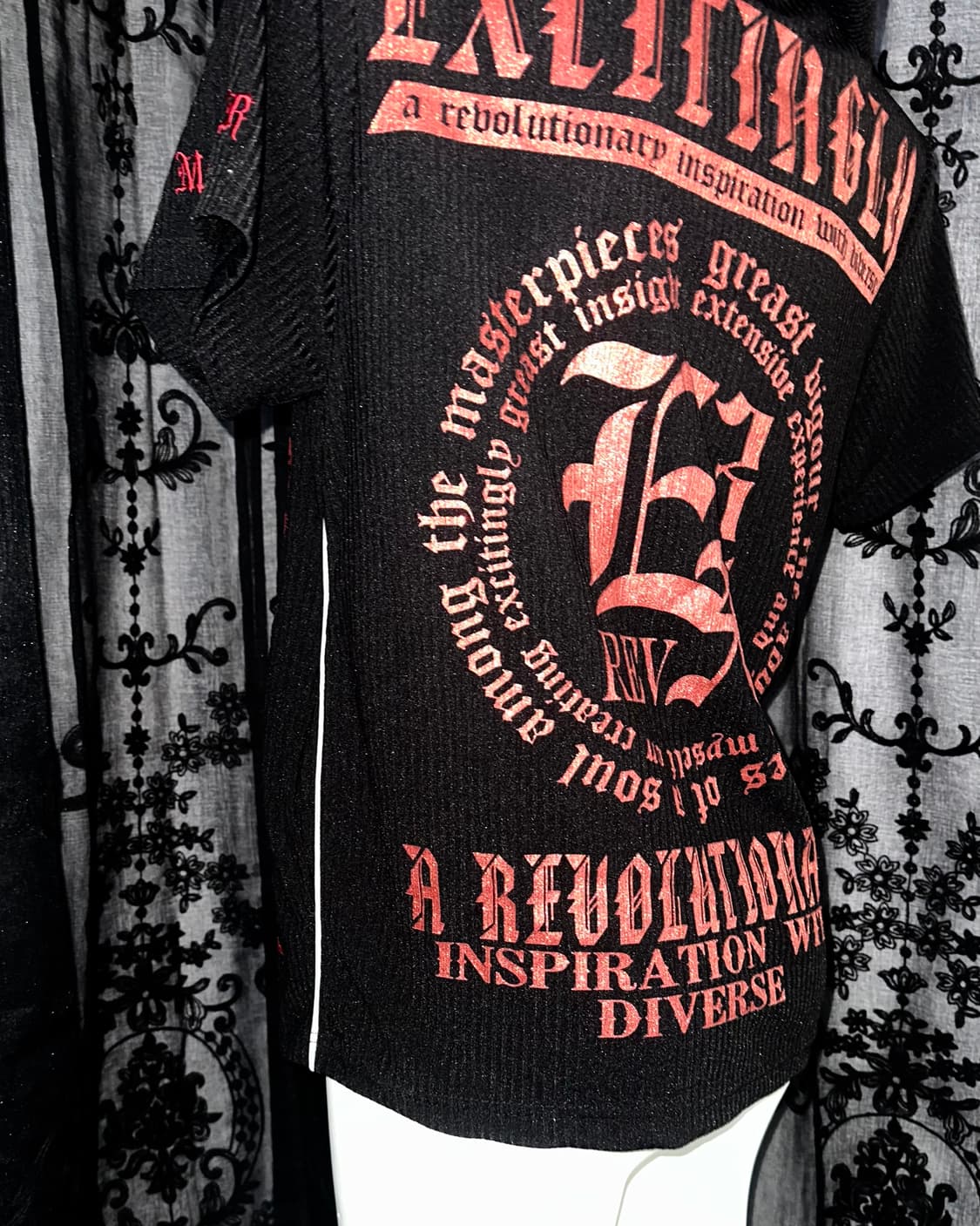 Red lettering punk hooded zip-up 상품이미지5