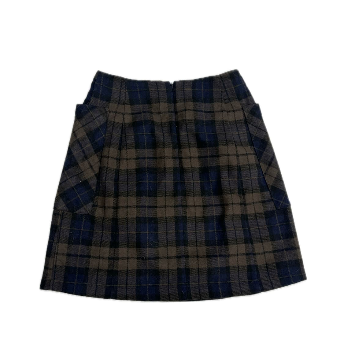어스뮤직 체크 포켓 포인트 네이비 미니 스커트 라떼갸루 그런지 교복치마 상품이미지3