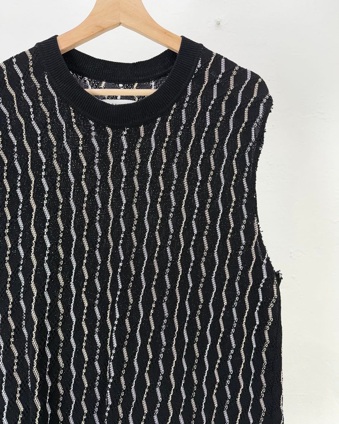 마르지엘라 넘버 10 블랙 크로셰 니트 베스트 상품이미지3