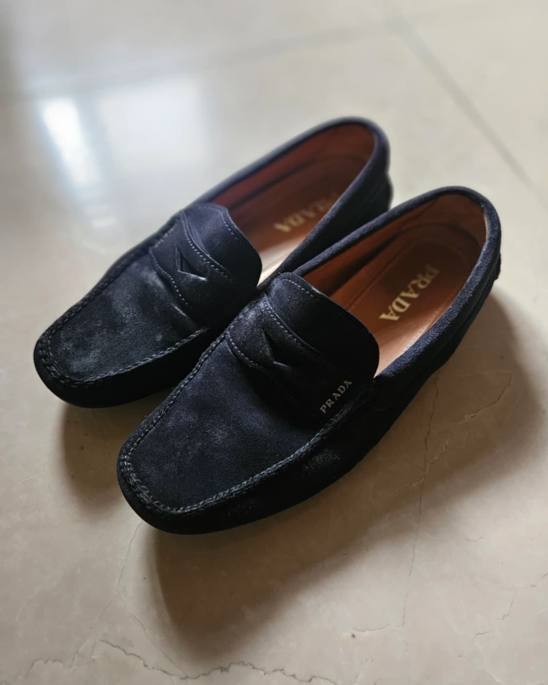 [프라다/스웨이드] 빈티지 워시드블루 로퍼 / 270 상품이미지1