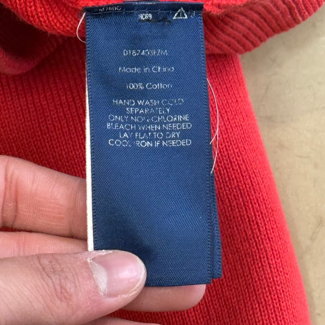 M 폴로랄프로렌 PRL1 레이싱 레드 니트 집업 상품이미지5