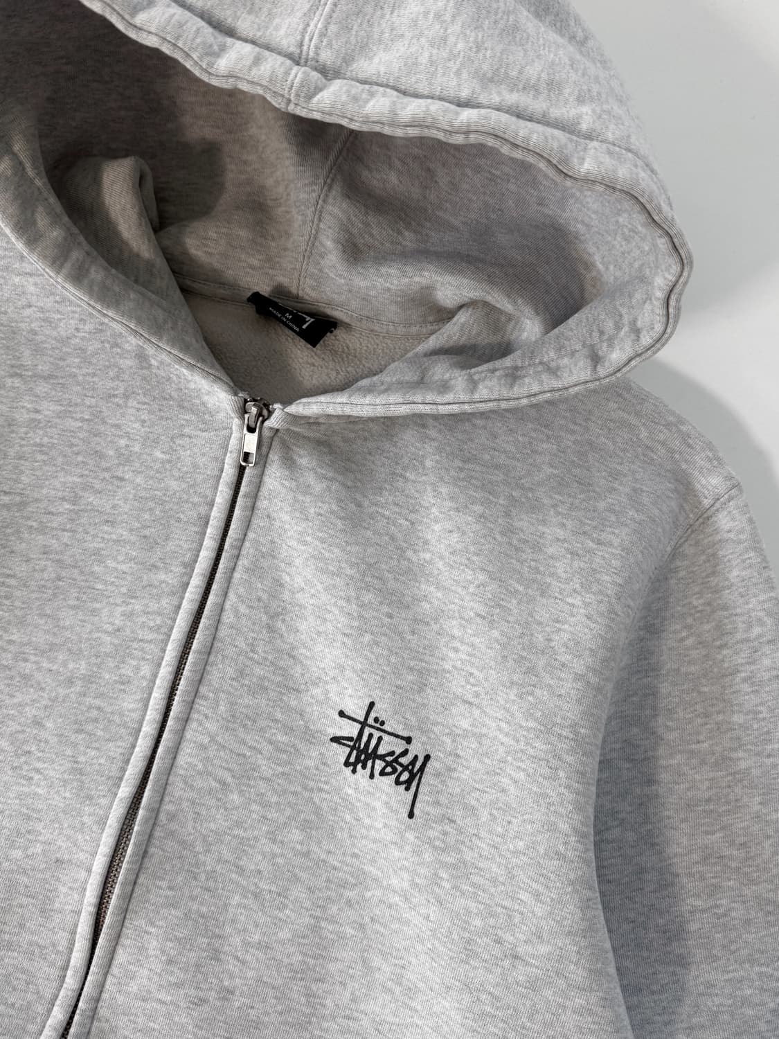 스투시 00‘s 루즈핏 빅스탁로고 애쉬헤더 후드집업 상품이미지3