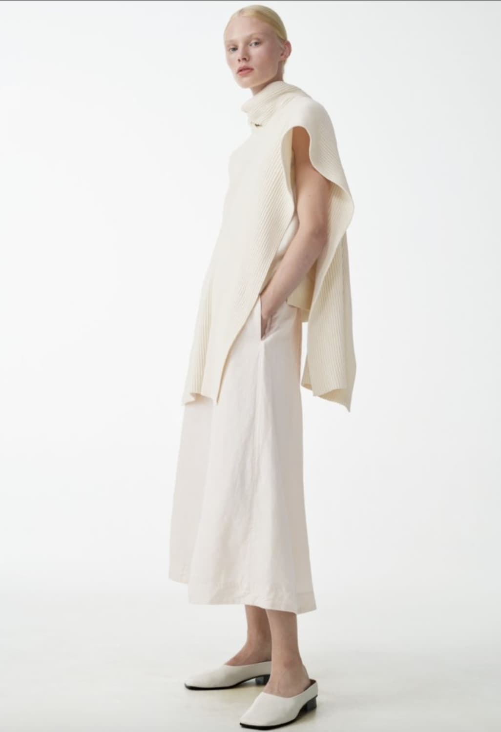 cos 코스 리브드 오가닉 코튼 하이브리드 판초 새상품 상품이미지1