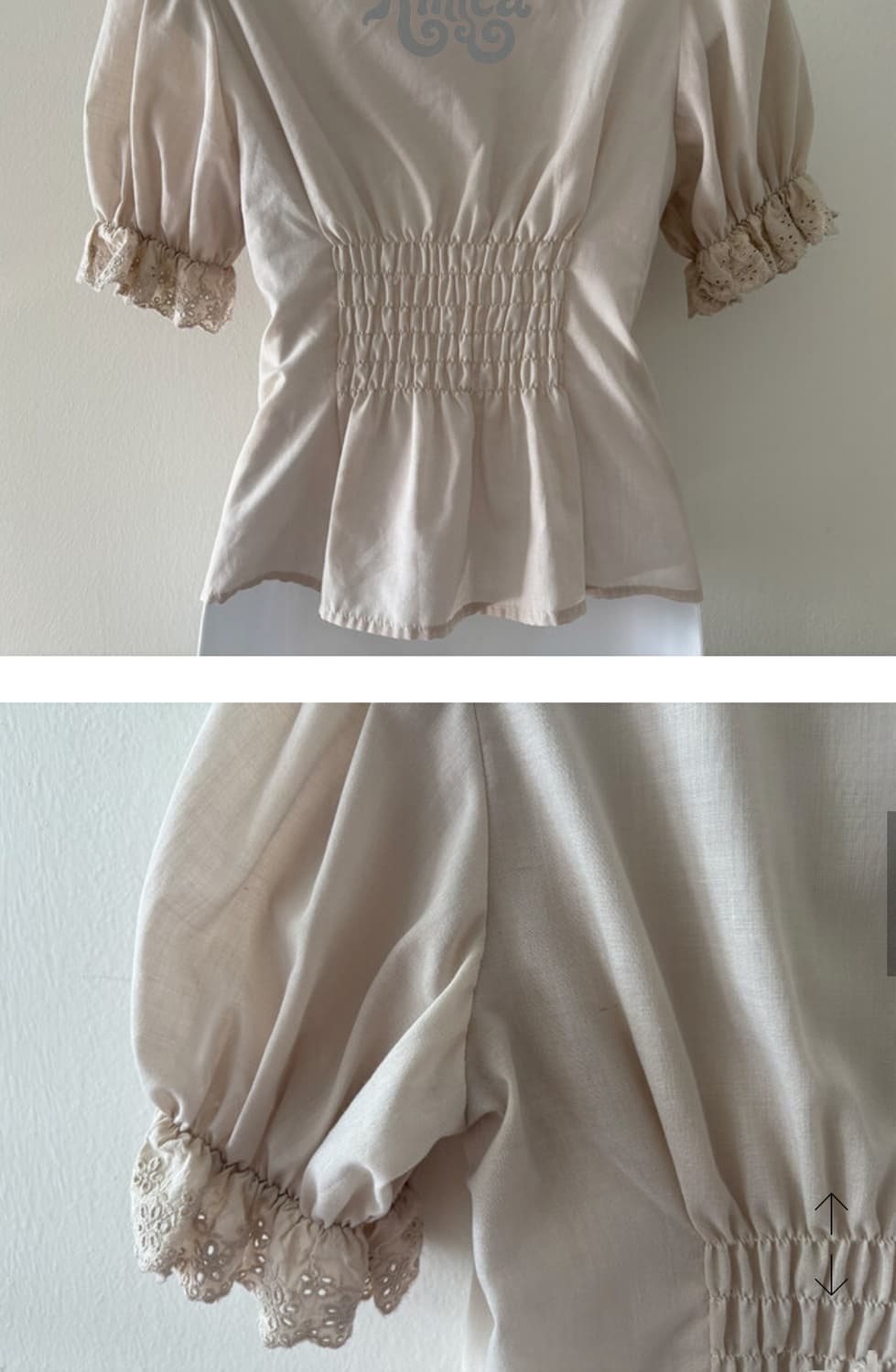 vintage 퍼프 블라우스 허리밴딩 상품이미지3