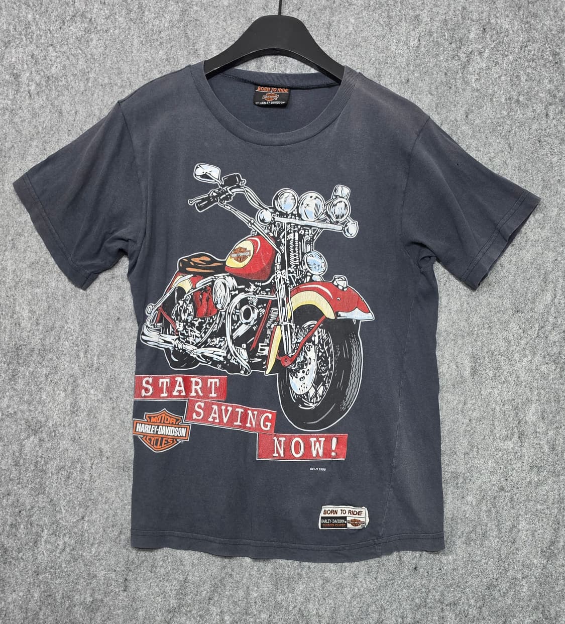 빈티지 할리 데이비슨 그래픽 페이드 그런지무드 반팔티 상품이미지1