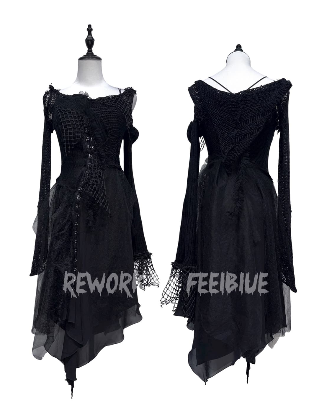 FEELBLUE REWORK 021 – Black Ruin Dress 상품이미지8