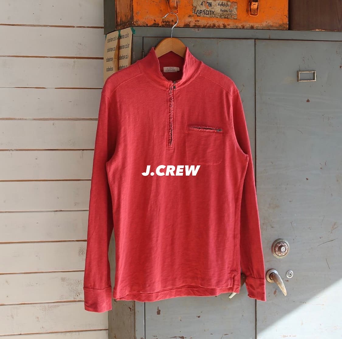 (착용컷) J.CREW 하프 집업 폴라 티셔츠  상품이미지1