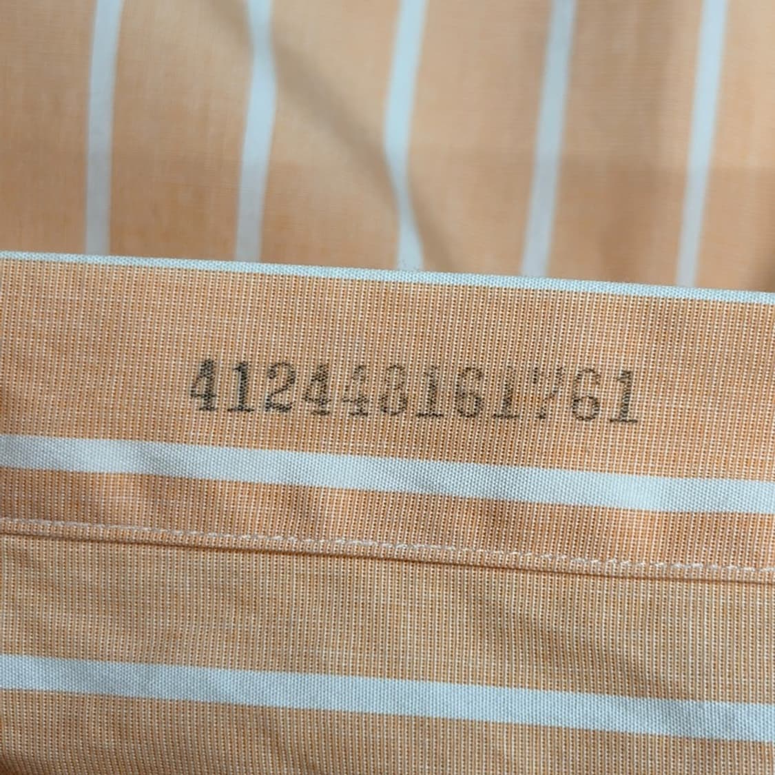 POLO 커스텀핏 오렌지 스트라이프 셔츠 44-88 상품이미지7