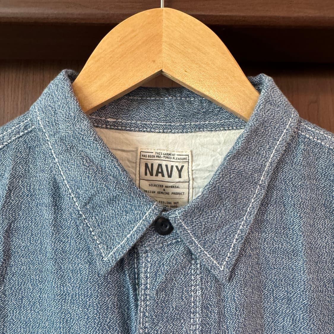 네이비 USN 샴브레이셔츠 M 상품이미지7