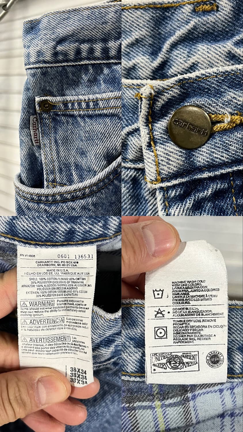 00s Carhartt deinm USA made  상품이미지9