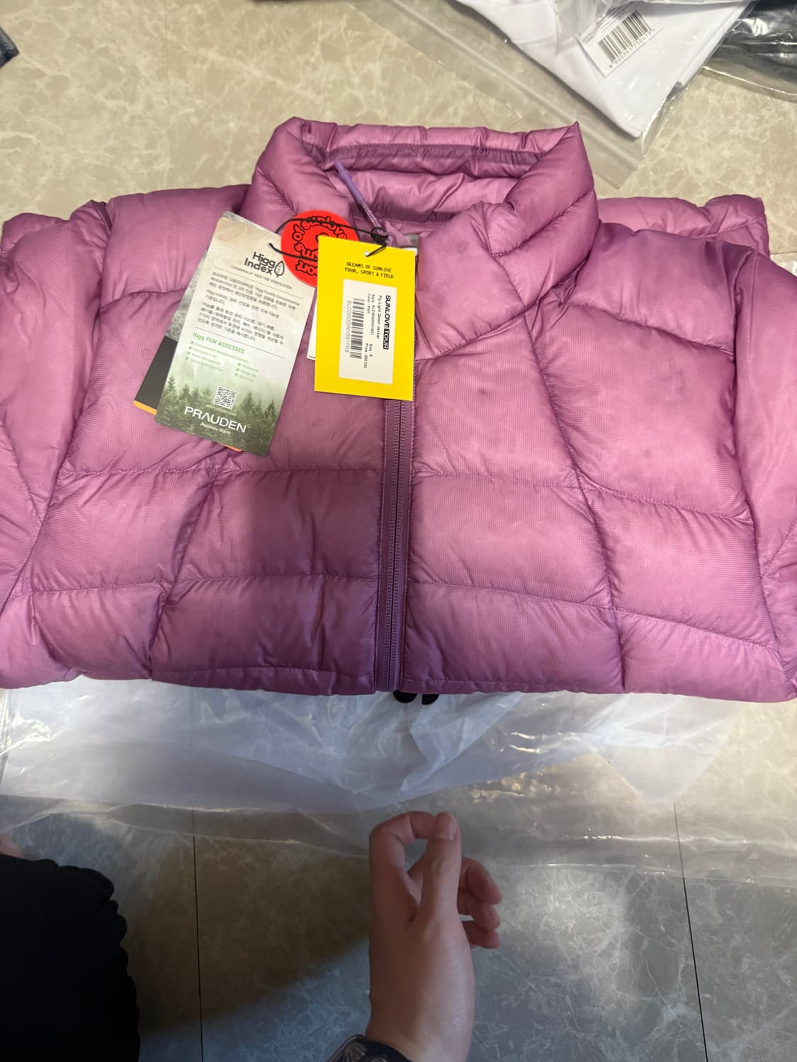 S사이즈 썬러브 라이트 다운 자켓 패딩 핑크 상품이미지1