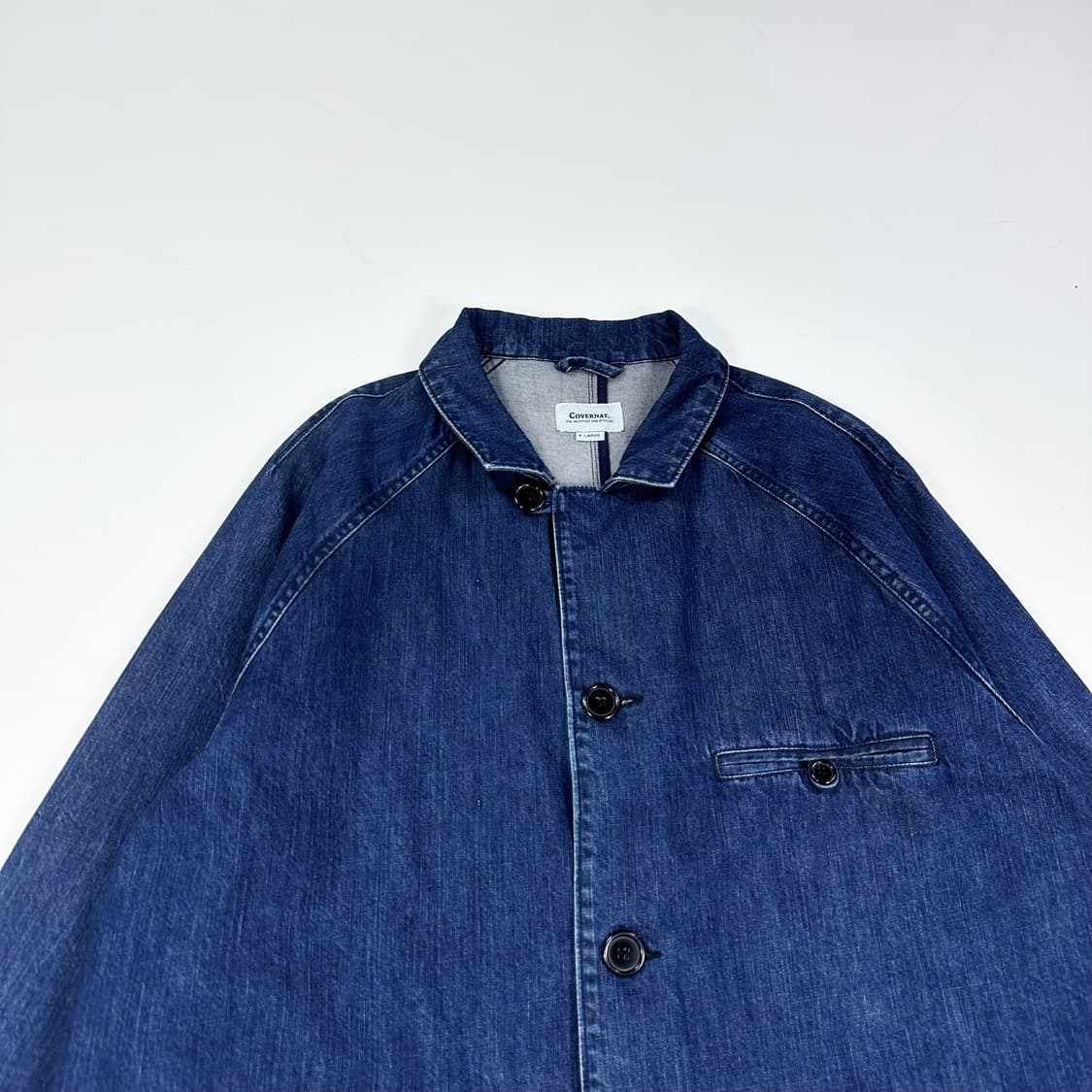 커버낫 자수 백로고 데님 롱 초어자켓 (XL) 상품이미지1