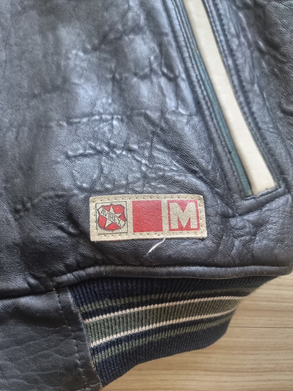 90~00s 아비렉스 와일드베어 레더 바시티 자켓 상품이미지6