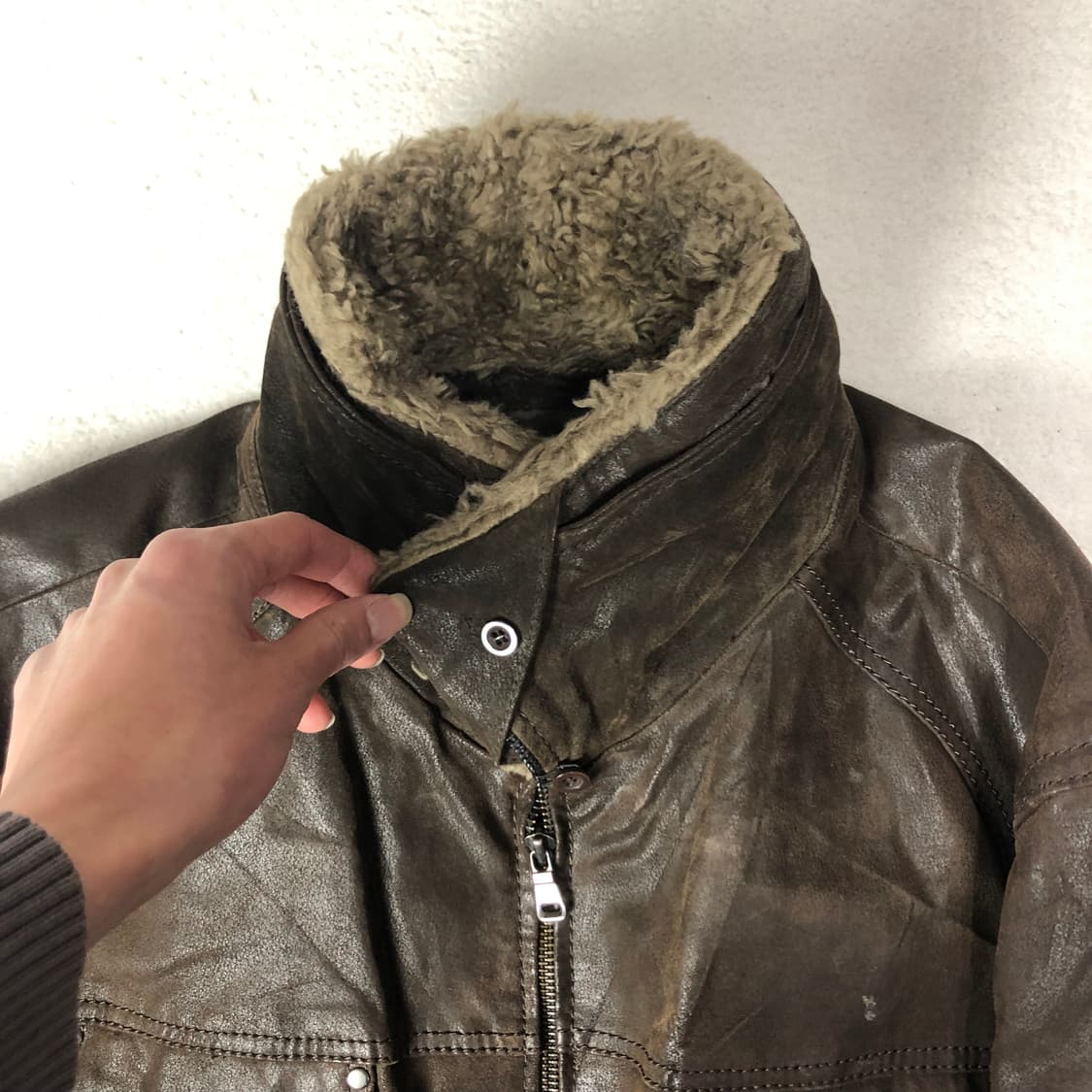 Donar 쉐어링 카라 레더자켓 *퍼탈부착가능 상품이미지5
