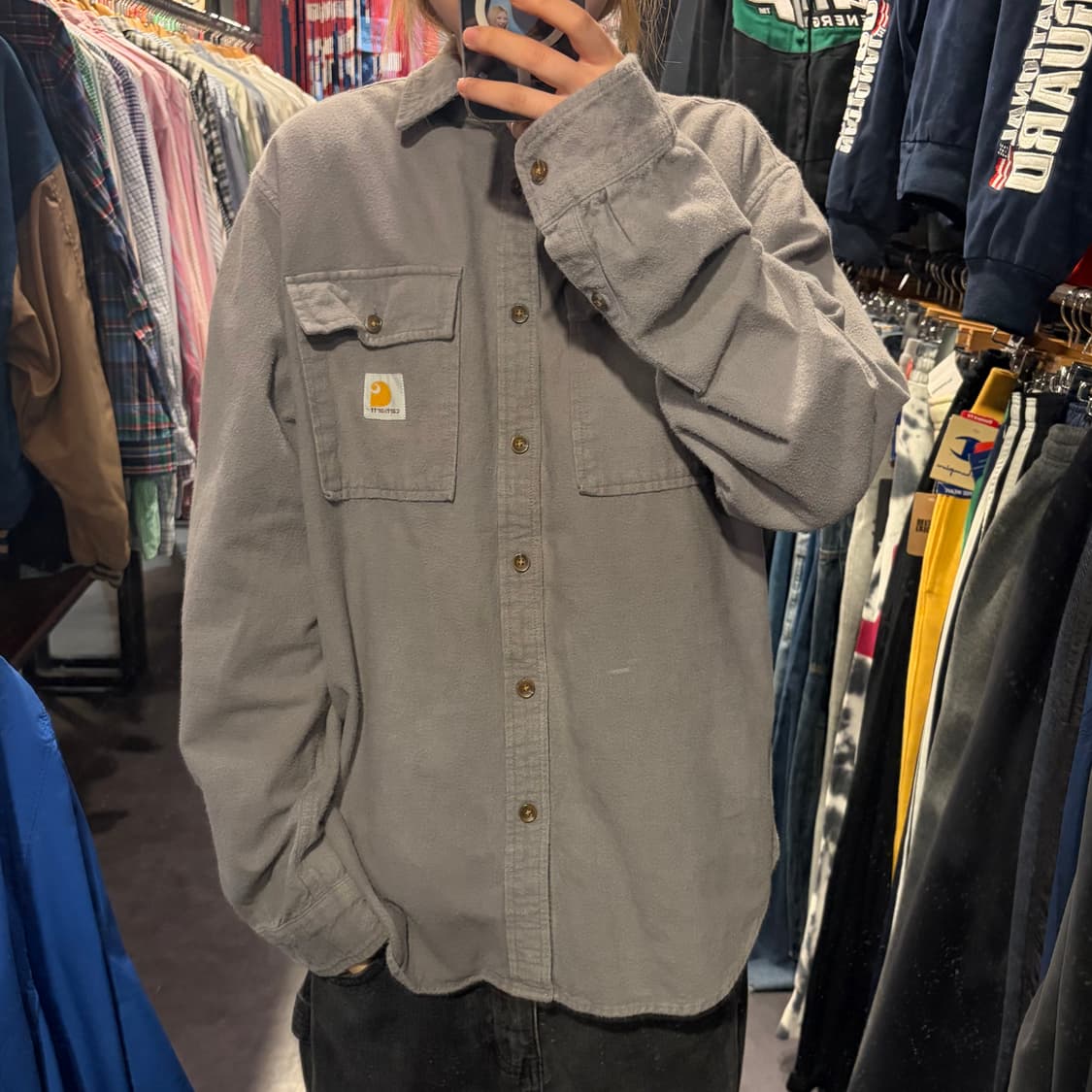 [IM] Carhartt 칼하트 긴팔 셔츠 투포켓 그레이 상품이미지1