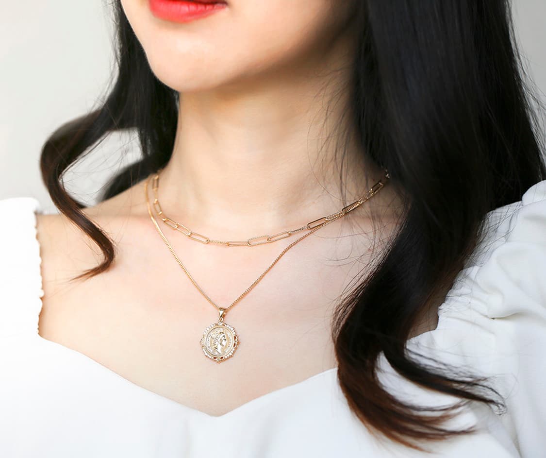 루피나 14k 0.7돈 커브체인 민줄 목걸이 새상품 상품이미지6