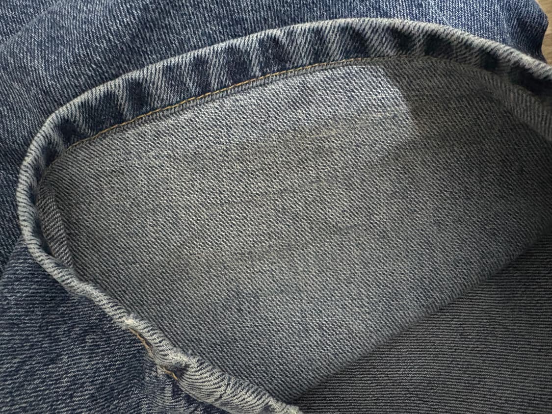 해칭룸 와이드 커브진 워시드 블루 1사이즈 상품이미지3