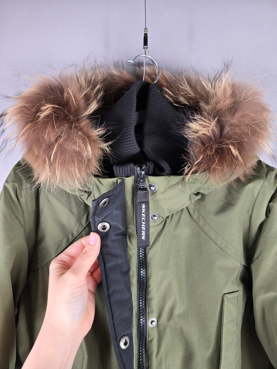 [무료배송]스케쳐스 95 여성 라쿤퍼 덕 다운 야상 패딩 점퍼 상품이미지2